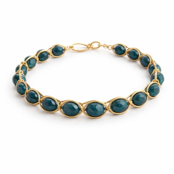 Bratara handmade apatit albastru pentru comunicare si claritate