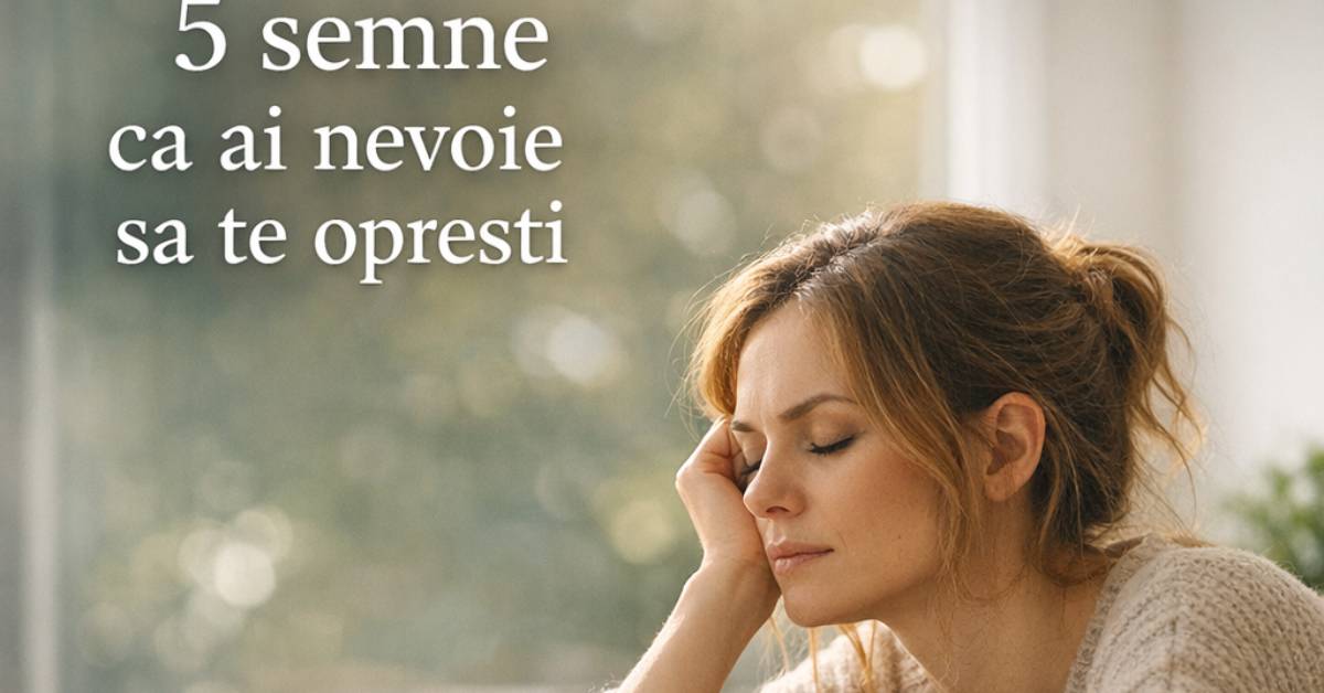 femeie care se opreste putin pentru claritate interioara si liniste