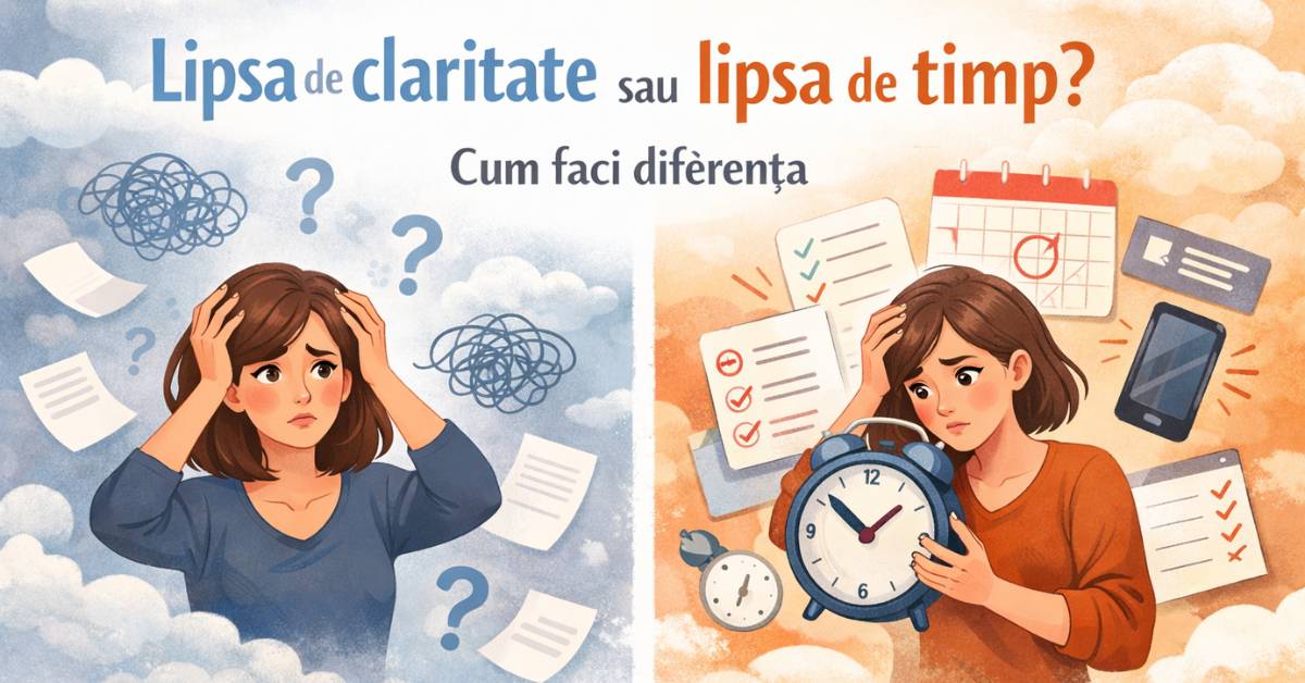 Femeie care compara lipsa de claritate cu lipsa de timp